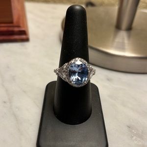 925 stamped Aquamarine ring nwot